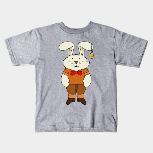 Bunny with a bell in his ear Kids T-Shirt by DiegoCarvalho